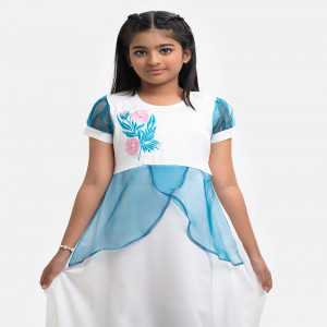 White Blended A-line Frock