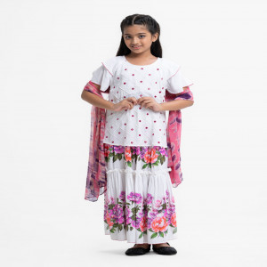 White Viscose Ghagra Choli