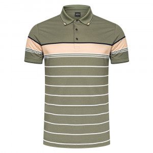 Leaf Green Cotton Slim Fit Polo Shirt