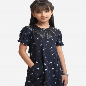 Blue Georgette Kids Tunic