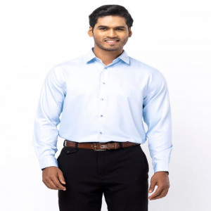Light Blue Cotton Executive Semi Formal Shirt