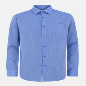 Blue Textured Cotton Executive Semi Formal Shirt