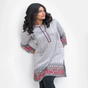 Gray Georgette A-line Tunic