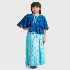 Blue Viscose Ghagra Choli Set