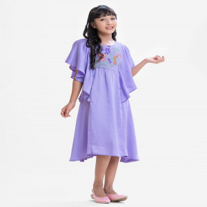 Purple Crepe A-line Frock