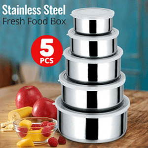 Stainless Steel Protect Fresh Box 5 Pcs