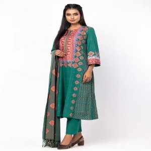 Green Embroidered Balkan Fusion Theme Shalwar Kameez
