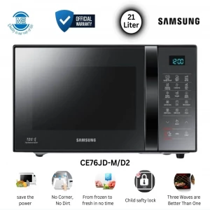 Samsung 21 Liter Grill Convection Microwave Oven with Ceramic Enamel Cavity (CE76JD-M/D2)