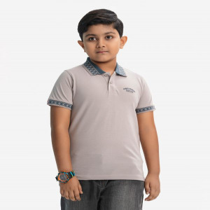 Gray Pique Short Sleeve Polo
