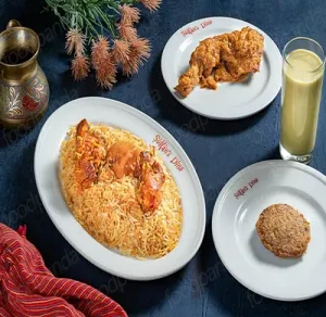 Basmati Kacchi Half with Chicken Roast, Borhani & Jali Kebab