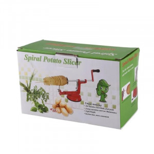 Potato Chips Maker, Manual spiral potato chips twister slicer cutter tornado twist machine (Red)
