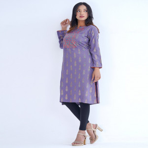 Gray Georgette Long Kameez
