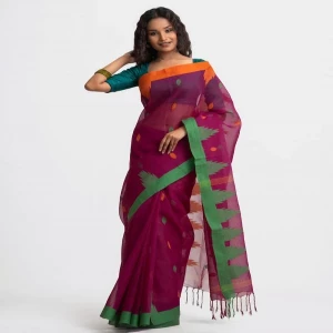 Purple Cotton Saree