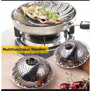 Multifunctional Stainless Steamer Food Strainer or momo or chicken lotus steamer (23 cm)
