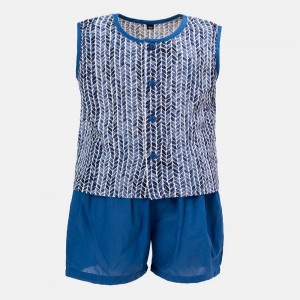 Blue Cotton Nima Pant Set