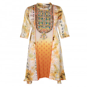Multi Georgette Tunic With Shrug