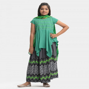 Green Viscose Ghagra Choli Set