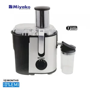 Miyako MFJ-518 Stainless Steel Body-Extra Large Feeding Tube, Fruits & Vegetables Juice Extractor, 600Watts., Black&Silver