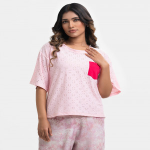 Pink Cotton Knit Top