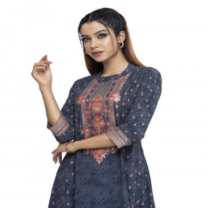 Gray Georgette A-line Kameez
