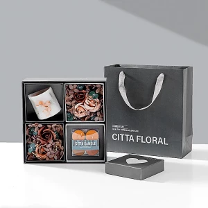 Soap Flower Candle Gift Box For Valentine's Gift