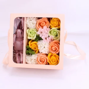 Soap Flower Valentine's Day Floral Bear Simulated Gift Box
