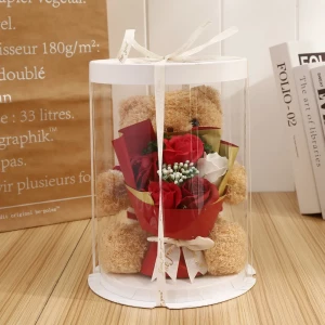 Bear Doll Gift Box With Soap Rose