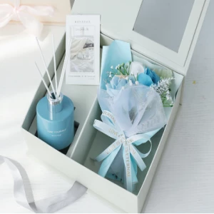 Luxury Aroma Soap Flower Gift Set & Reed Diffuser