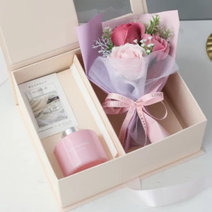 Luxury Aroma Soap Flower Gift Set & Reed Diffuser