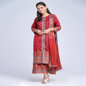 Maroon Crepe Salwar kameez