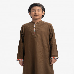 Green Cotton Jacquard Panjabi