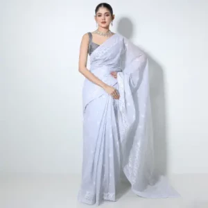 Light Blue Cotton Saree