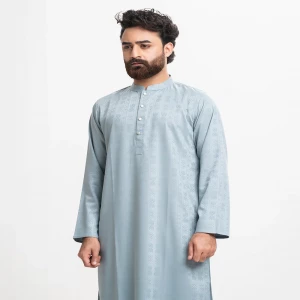 Green Jacquard Fitted Panjabi