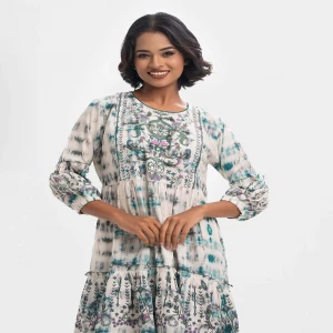 Green Cotton-blend A-line Tunic