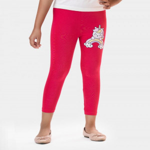 Pink Cotton Knit Leggings