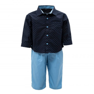 Blue Cotton Shirt Pant Set