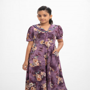 Purple Georgette A-line Frock