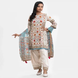 Beige Blended Farshi Salwar Kameez