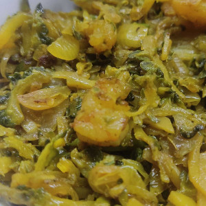 Korola Bhaji with Chingri