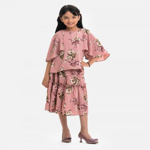Pink Georgette Woven Set