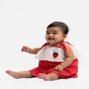 Red Cotton Tent Style Frock