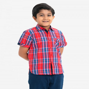 Check Cotton Short Sleeve Casual Shirt