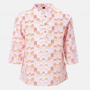 Pink Cotton Printed Panjabi