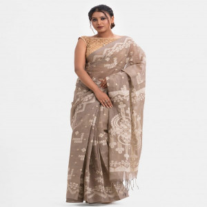 Gray Cotton Saree