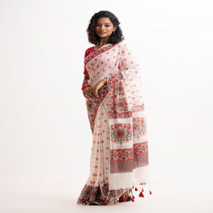 White Cotton Saree
