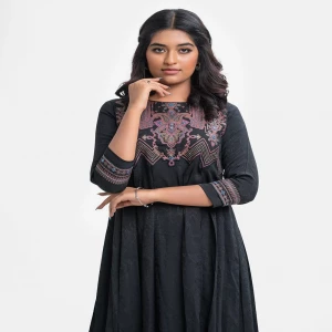 Black Georgette A-line Tunic