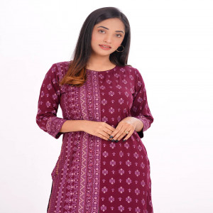 Maroon Viscose Kameez