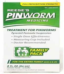 Reeses Pinworm Medicine Liquid for Entire Family, Full Prescription Strength, 2 Oz