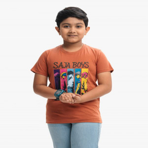 Terracotta Brown Cotton Jersey Kids T-shirt