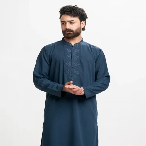 Blue Blended Semi Fitted Panjabi